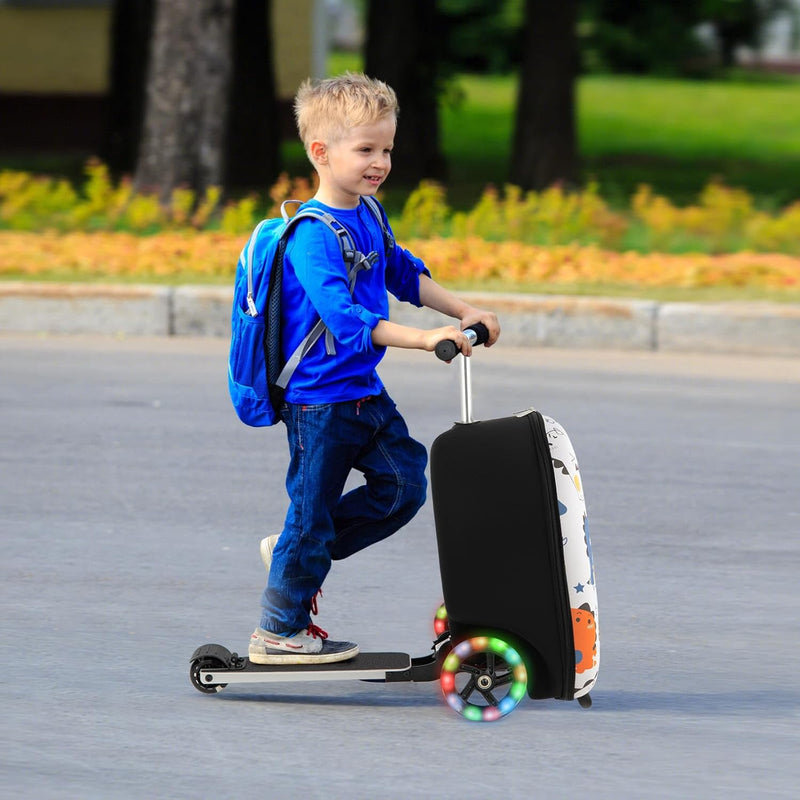 Children’s 2-in-1 Ride-On Scooter Suitcase with LED Wheels