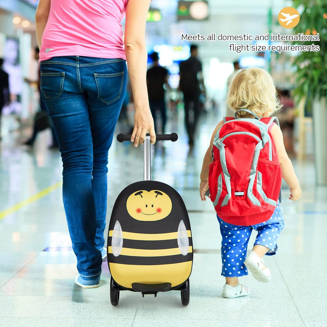 Children’s 2-in-1 Ride-On Scooter Suitcase with LED Wheels