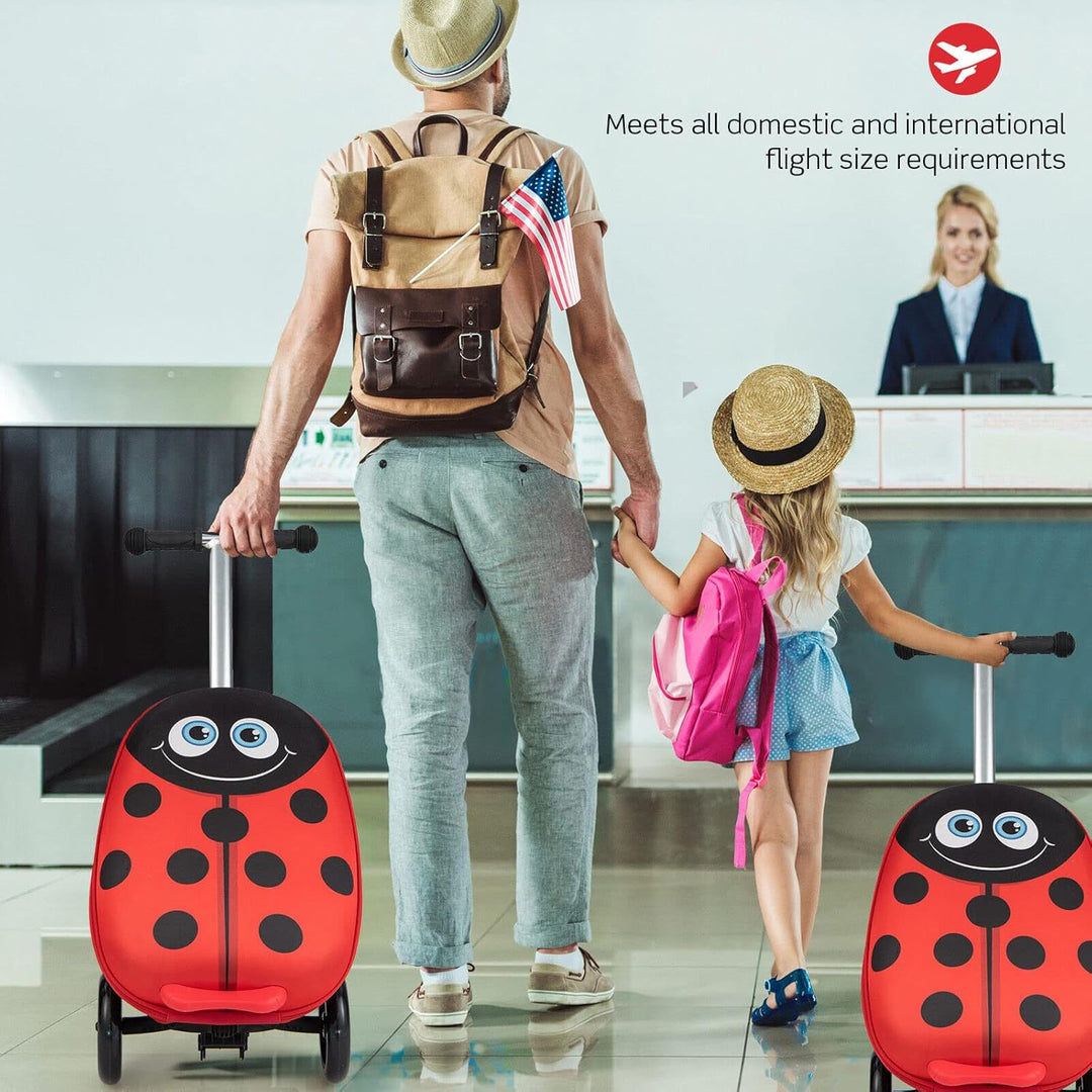 Children’s 2-in-1 Ride-On Scooter Suitcase with LED Wheels