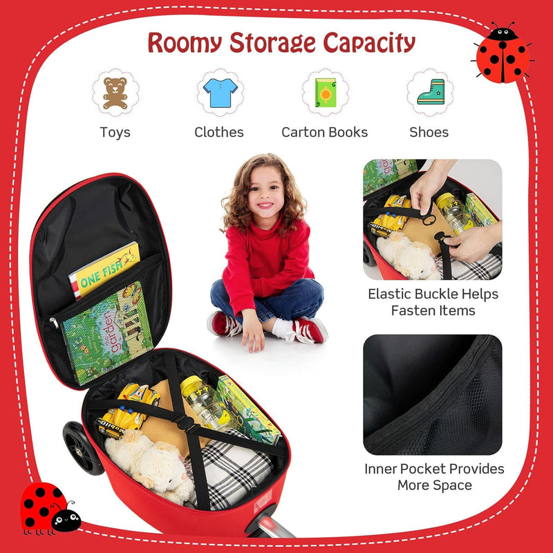 Children’s 2-in-1 Ride-On Scooter Suitcase with LED Wheels