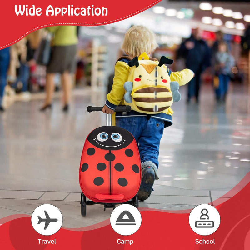 Children’s 2-in-1 Ride-On Scooter Suitcase with LED Wheels