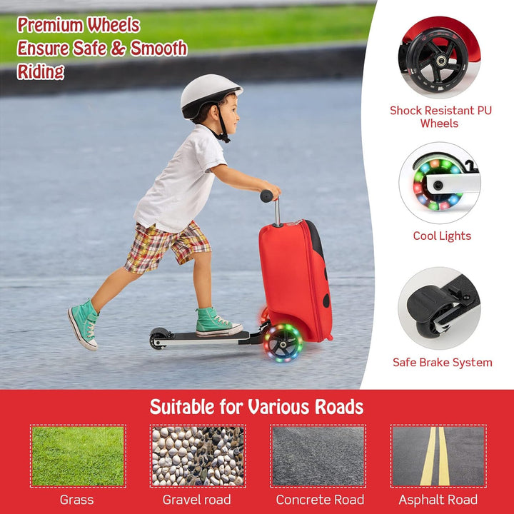 Children’s 2-in-1 Ride-On Scooter Suitcase with LED Wheels