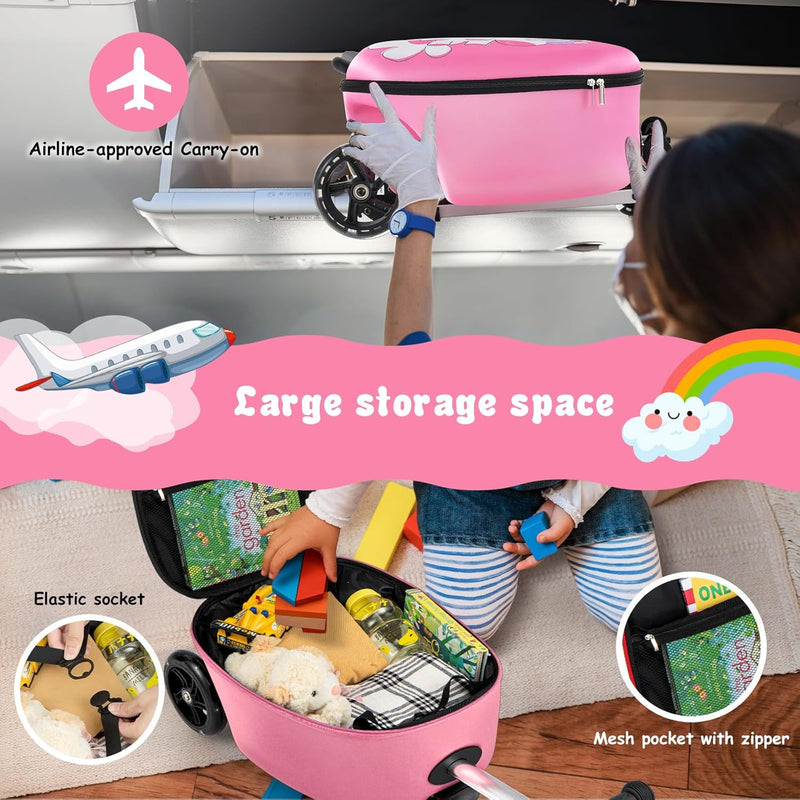 Children’s 2-in-1 Ride-On Scooter Suitcase with LED Wheels