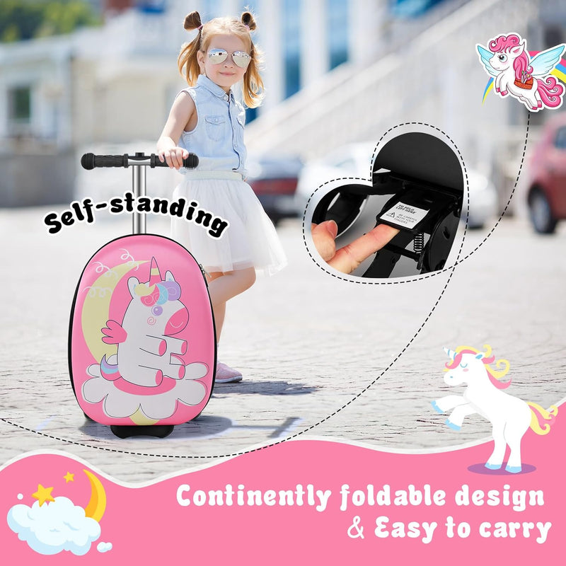 Children’s 2-in-1 Ride-On Scooter Suitcase with LED Wheels