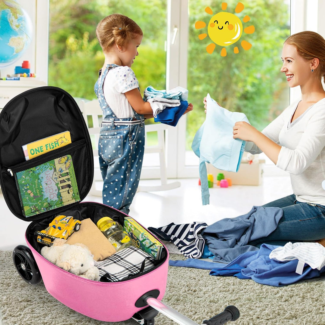 Children’s 2-in-1 Ride-On Scooter Suitcase with LED Wheels