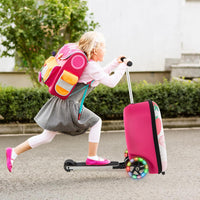 Children’s 2-in-1 Ride-On Scooter Suitcase with LED Wheels