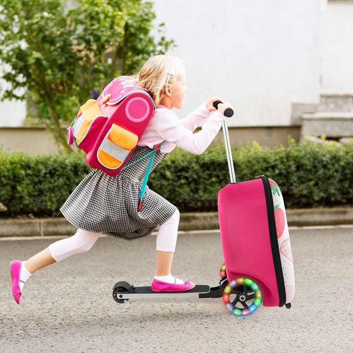 Children’s 2-in-1 Ride-On Scooter Suitcase with LED Wheels