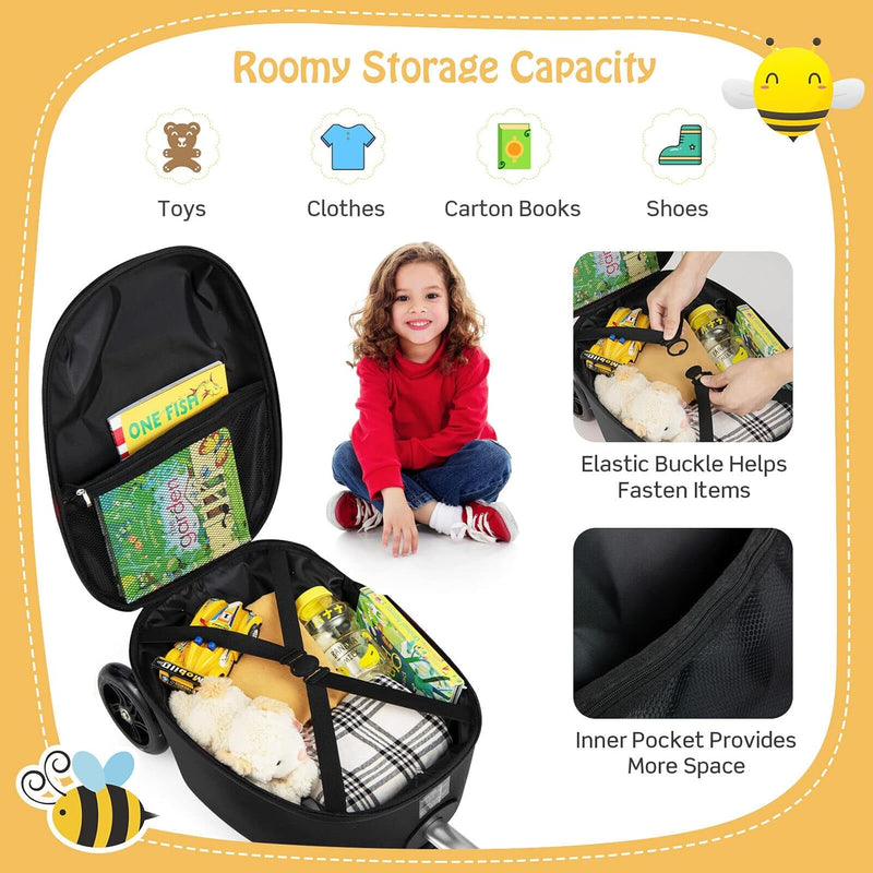Children’s 2-in-1 Ride-On Scooter Suitcase with LED Wheels