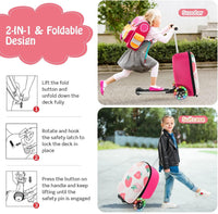 Children’s 2-in-1 Ride-On Scooter Suitcase with LED Wheels