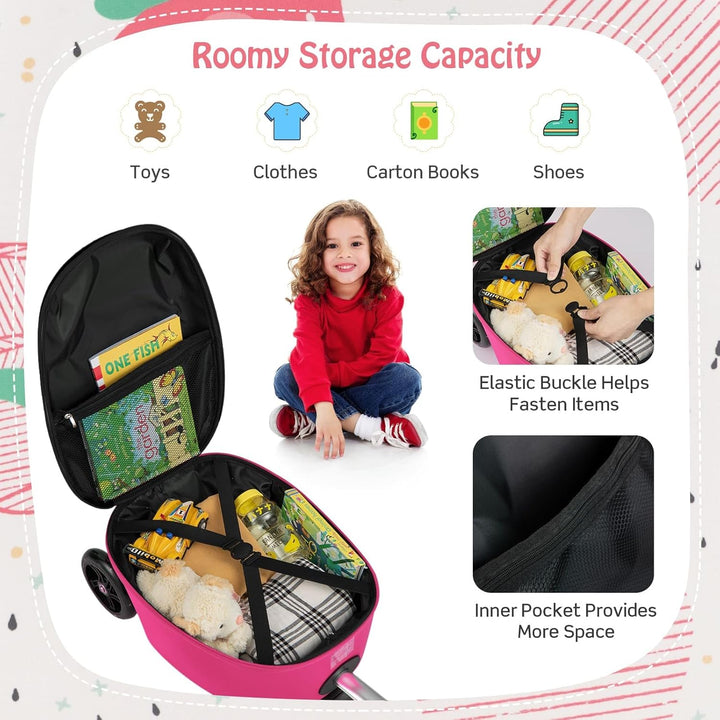 Children’s 2-in-1 Ride-On Scooter Suitcase with LED Wheels