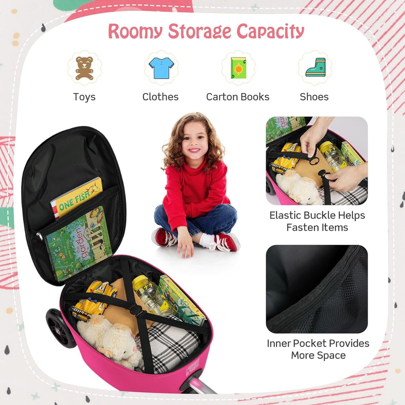 Children’s 2-in-1 Ride-On Scooter Suitcase with LED Wheels
