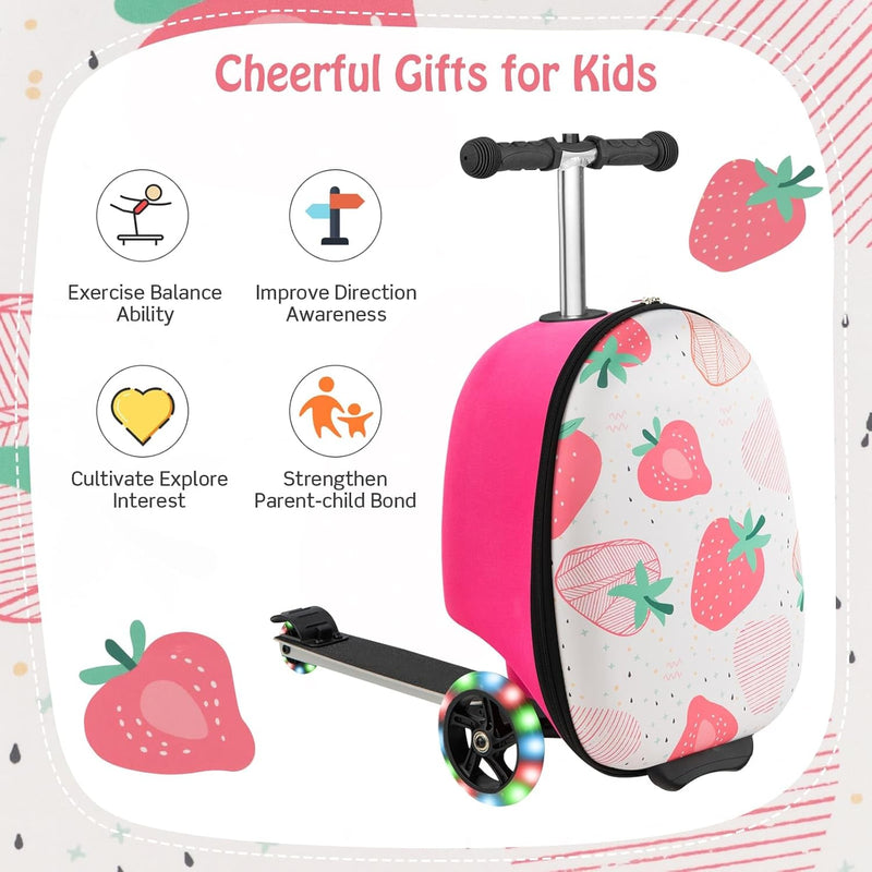 Children’s 2-in-1 Ride-On Scooter Suitcase with LED Wheels