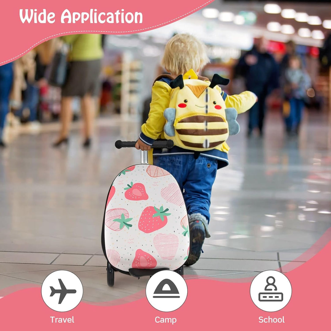 Children’s 2-in-1 Ride-On Scooter Suitcase with LED Wheels