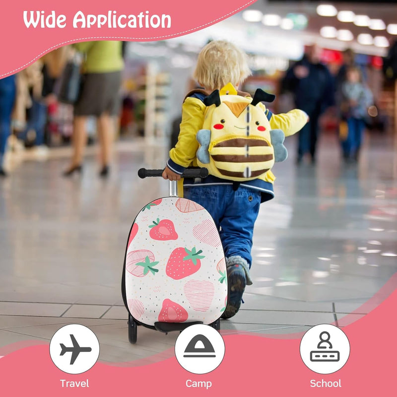 Children’s 2-in-1 Ride-On Scooter Suitcase with LED Wheels