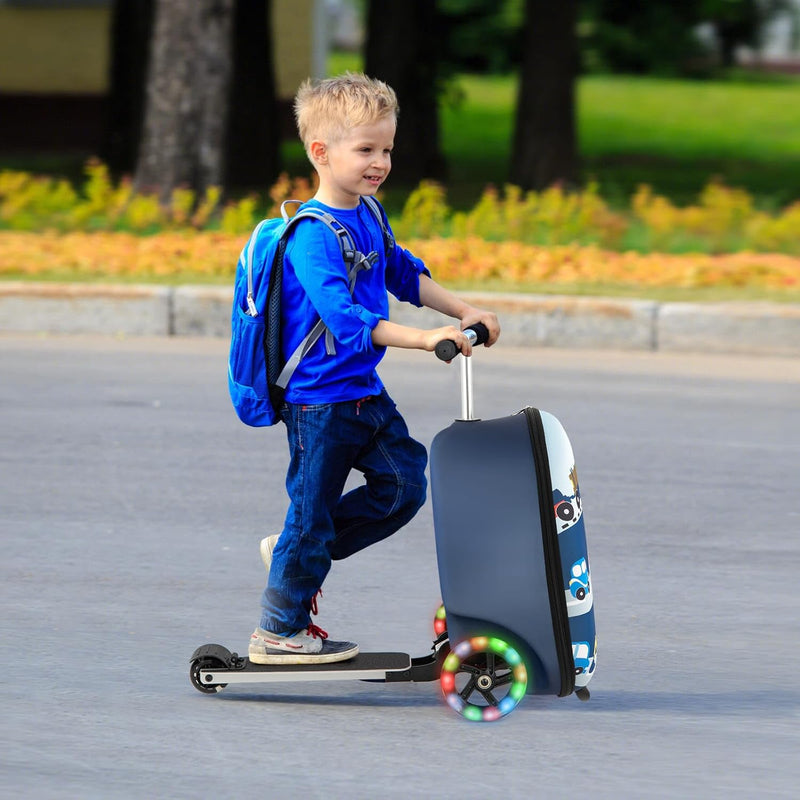 Children’s 2-in-1 Ride-On Scooter Suitcase with LED Wheels