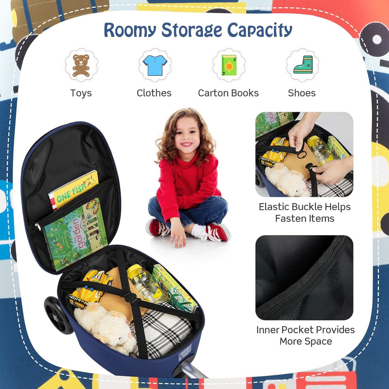 Children’s 2-in-1 Ride-On Scooter Suitcase with LED Wheels