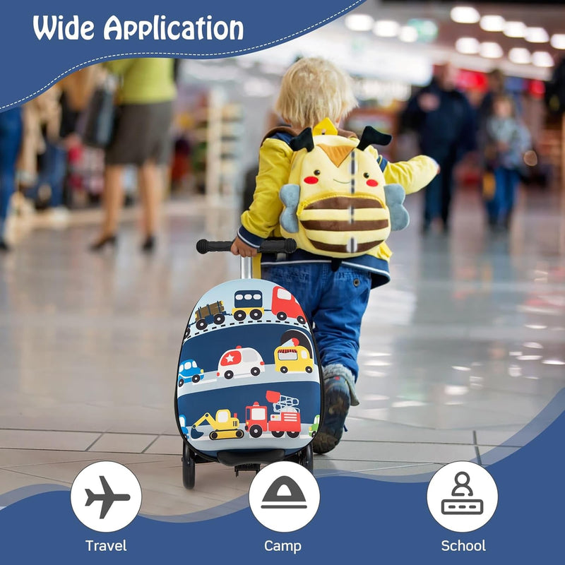 Children’s 2-in-1 Ride-On Scooter Suitcase with LED Wheels