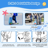 Children’s 2-in-1 Ride-On Scooter Suitcase with LED Wheels