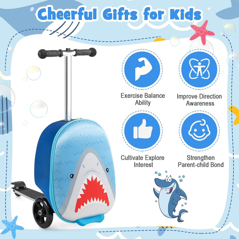 Children’s 2-in-1 Ride-On Scooter Suitcase with LED Wheels