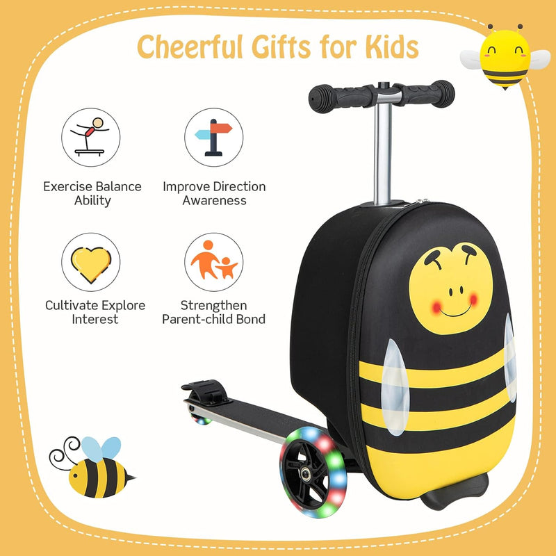 Children’s 2-in-1 Ride-On Scooter Suitcase with LED Wheels