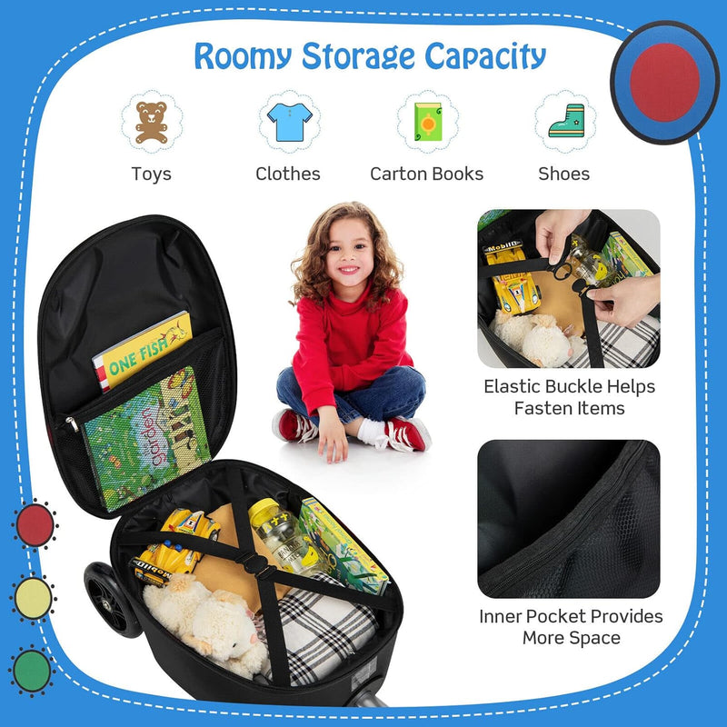 Children’s 2-in-1 Ride-On Scooter Suitcase with LED Wheels