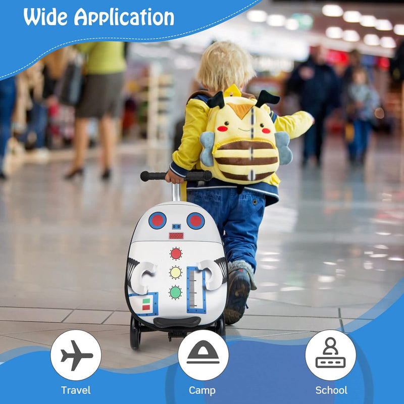 Children’s 2-in-1 Ride-On Scooter Suitcase with LED Wheels