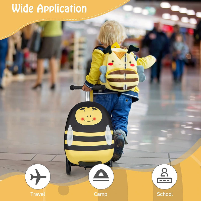 Children’s 2-in-1 Ride-On Scooter Suitcase with LED Wheels