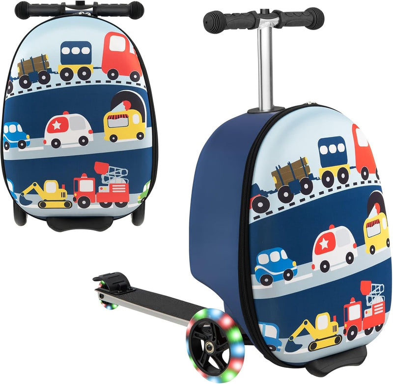 Children’s 2-in-1 Ride-On Scooter Suitcase with LED Wheels