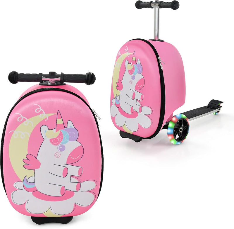 Children’s 2-in-1 Ride-On Scooter Suitcase with LED Wheels