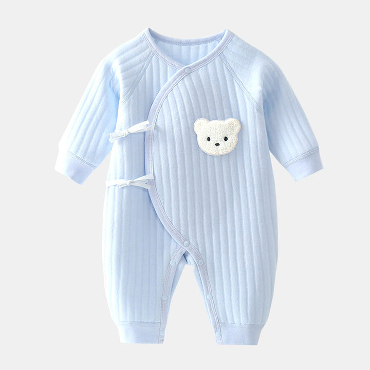 Baby romper with bear - Spring & autumn clothing-Blue-3M-State of Style