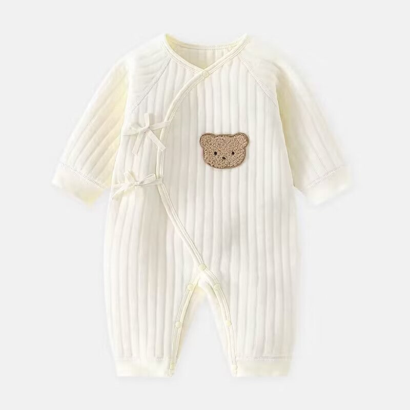 Baby romper with bear - Spring & autumn clothing-Khaki-3M-State of Style