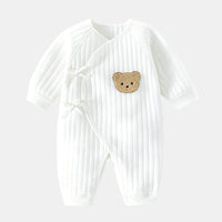 Baby romper with bear - Spring & autumn clothing-White-3M-State of Style