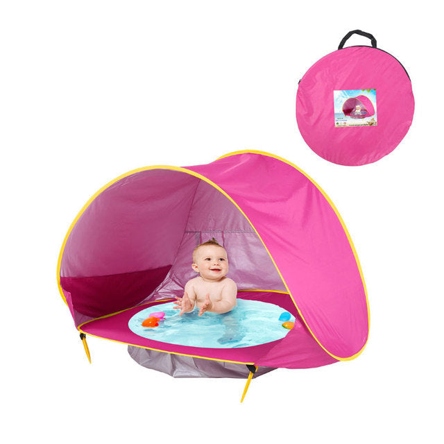 Baby tent with UV protection and Mini Pool – SunShell-Fuchsia-State of Style