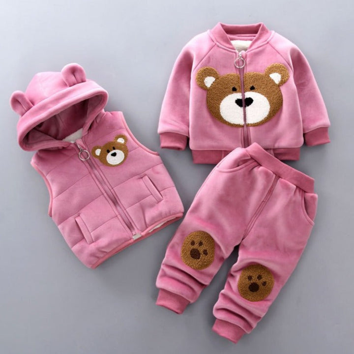 Baby Winter Set (3-Piece) - Finn-Dark Pink-6-12 months (80cm)-State of Style