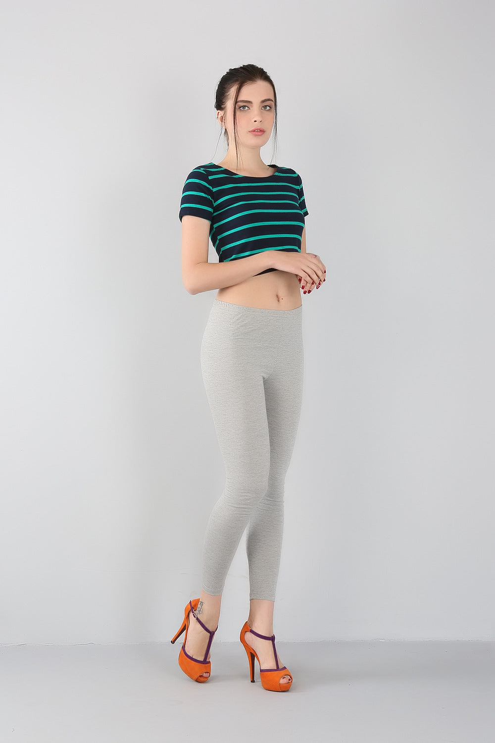 Bamboo Slim Fit Plus-Size Leggings-Grey-2XL-State of Style