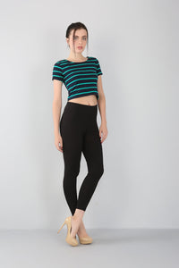 Bamboo Slim Fit Plus-Size Leggings-Navy Blue-2XL-State of Style
