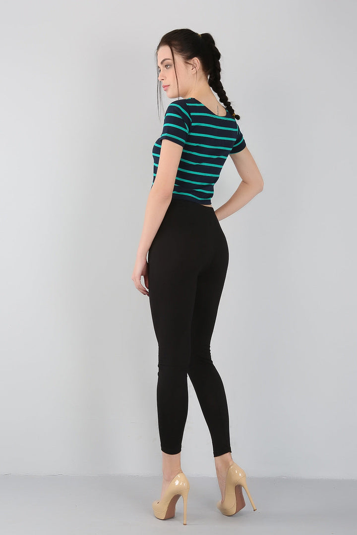 Bamboo Slim Fit Plus-Size Leggings-Navy Blue-2XL-State of Style