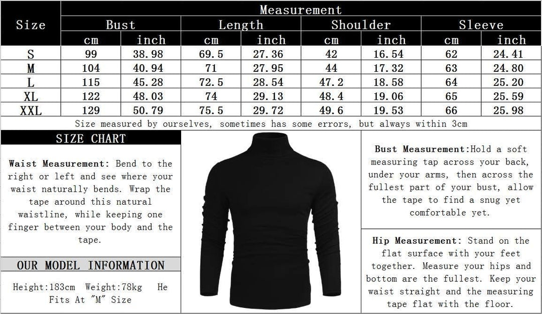 Basic Men's Turtleneck - Randy-White-S-State of Style