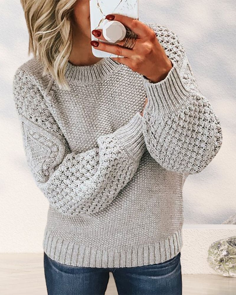 Basic Pullover Jumper - Evelyn-Grey-S-State of Style