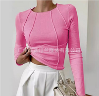 Basic Women's Long Sleeve Shirt - Mira-Pink-XS-State of Style