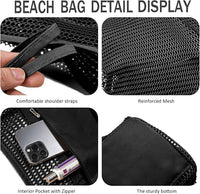 Foldable Mesh Beach Tote Bag with Inner Pocket – Buy 1, Get 1 FREE