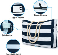 Waterproof Large Tote with Zipped Storage for Work & Play