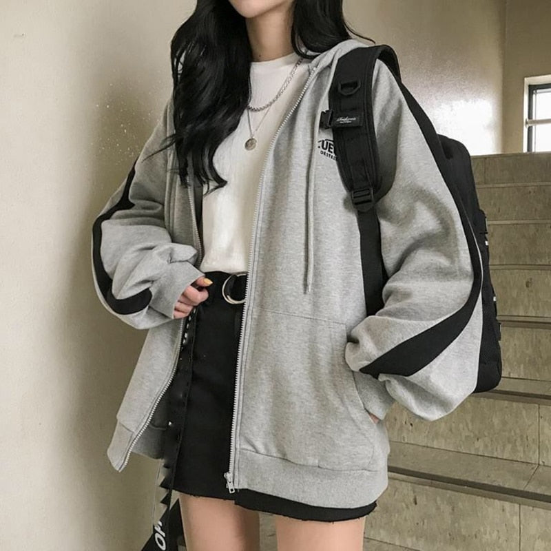 BigHoodie | Oversized Hoodie for Women-Black/Grey-M-State of Style