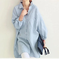 BigShirt | Women's Oversized Shirt-Blue-S-State of Style