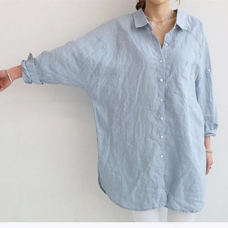 BigShirt | Women's Oversized Shirt-Blue-S-State of Style