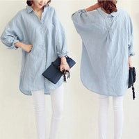 BigShirt | Women's Oversized Shirt-Blue-S-State of Style