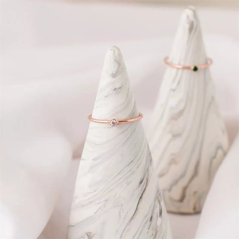 Birthstone Ring | Simple Design | Personalised Gift-JANUARY-5-GOLD-State of Style