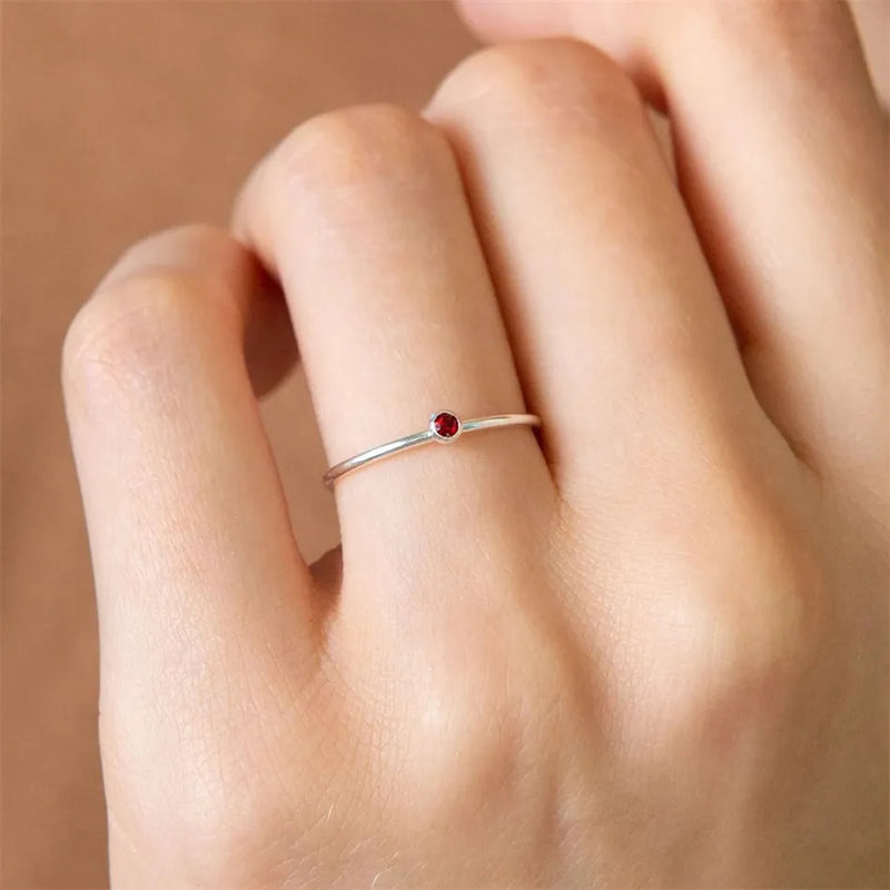 Birthstone Ring | Simple Design | Personalised Gift-JANUARY-5-GOLD-State of Style