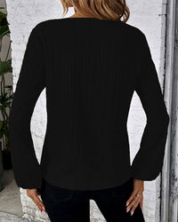 Blouse with Long Sleeves and V-Neck - Alina-Beige-S-State of Style