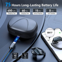 Bluetooth 5.3 Sport Earbuds with Mic, LED Case & 75H Playback – 1+1 FREE-Dark blue-State of Style